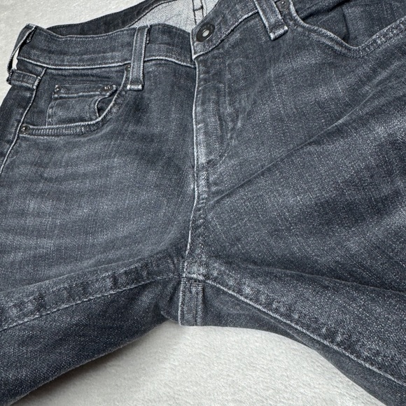 Rag & Bone DRE Capri Concrete Faded Black Boho Raw Hem Zip Fly Jeans Size 27 - Picture 3 of 16